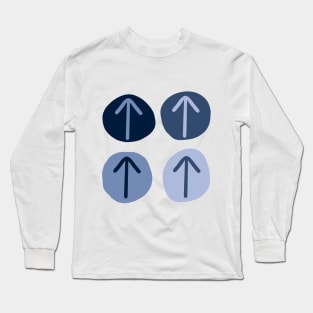 Teiwaz in Blue (Runes and Colors) Long Sleeve T-Shirt